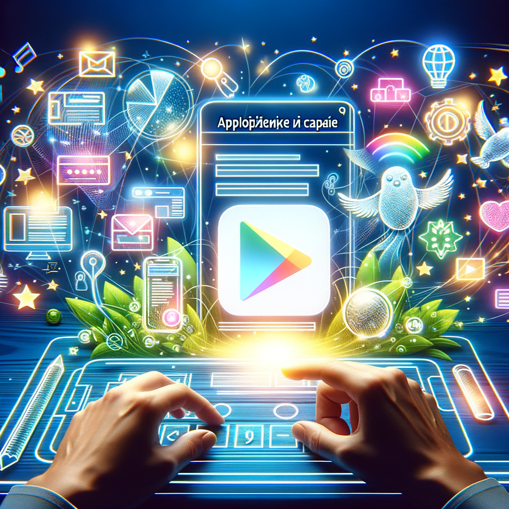 Futuristic App Development Digital Interface Futuristic digital interface with vibrant icons and holographic elements illustrating app development and technology innovati