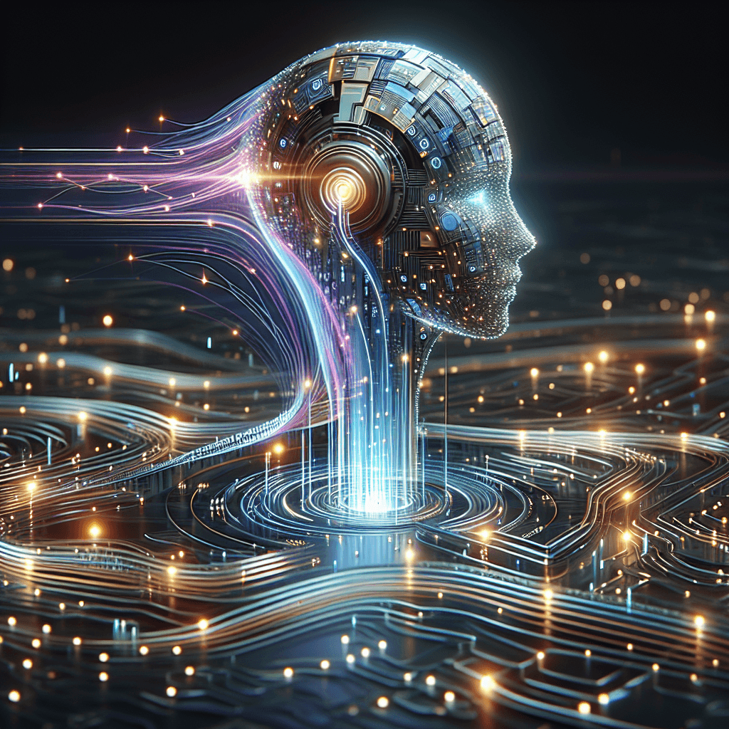 Futuristic digital human head with glowing blue circuits symbolizing artificial intelligence and technology.