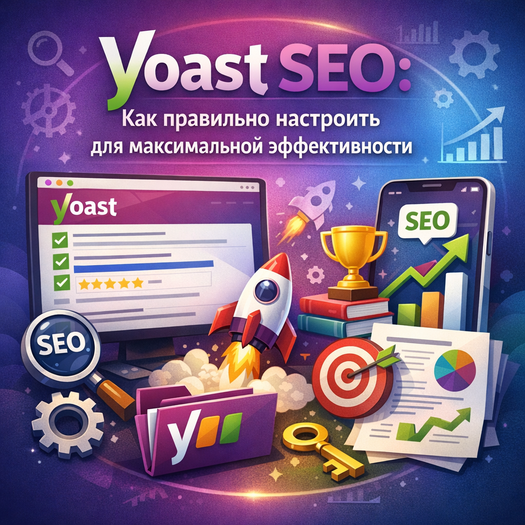 Illustration showing Yoast SEO tools and strategies to enhance website optimization effectiveness.