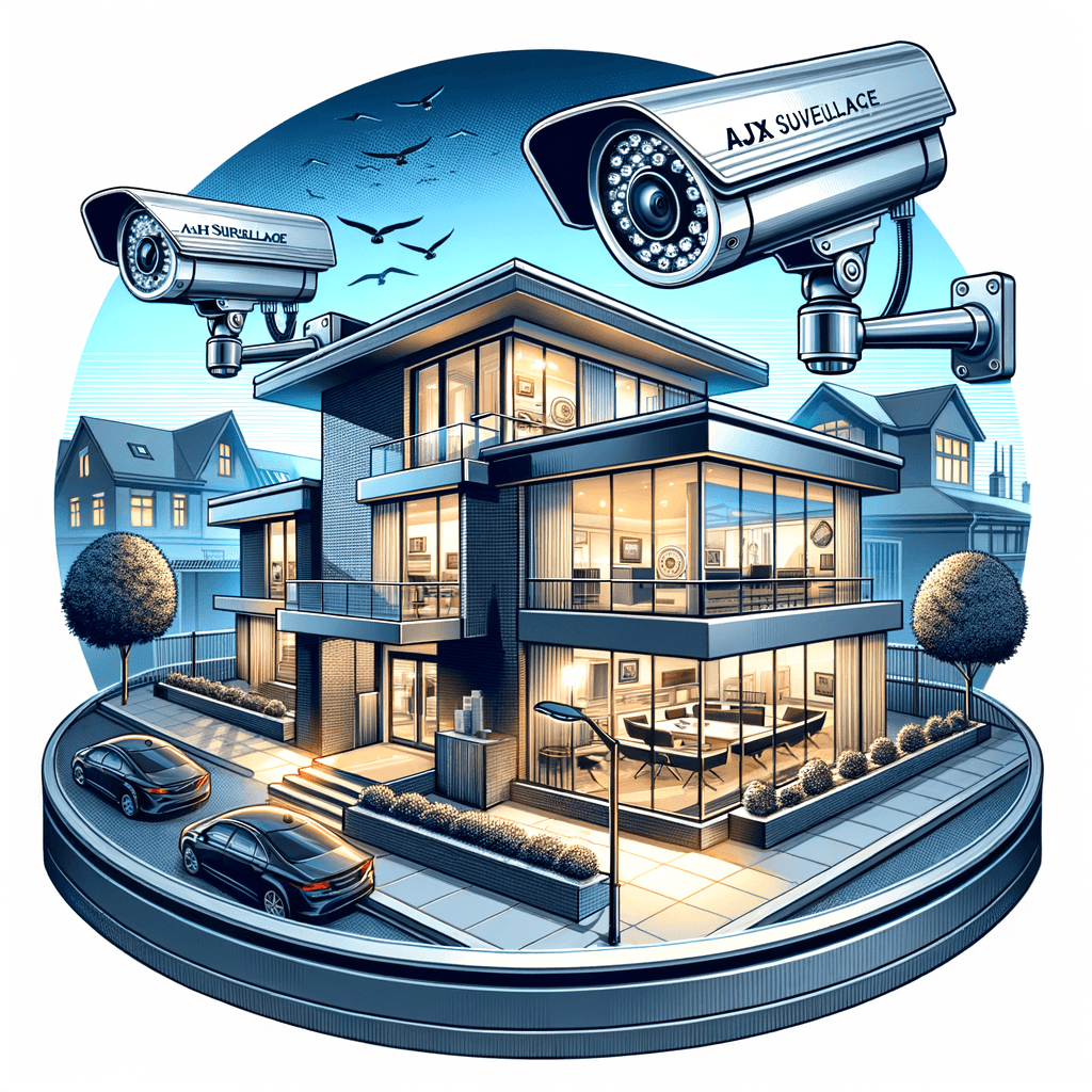 Modern smart home exterior with advanced outdoor security cameras monitoring the (Incomplete: max_output_tokens)