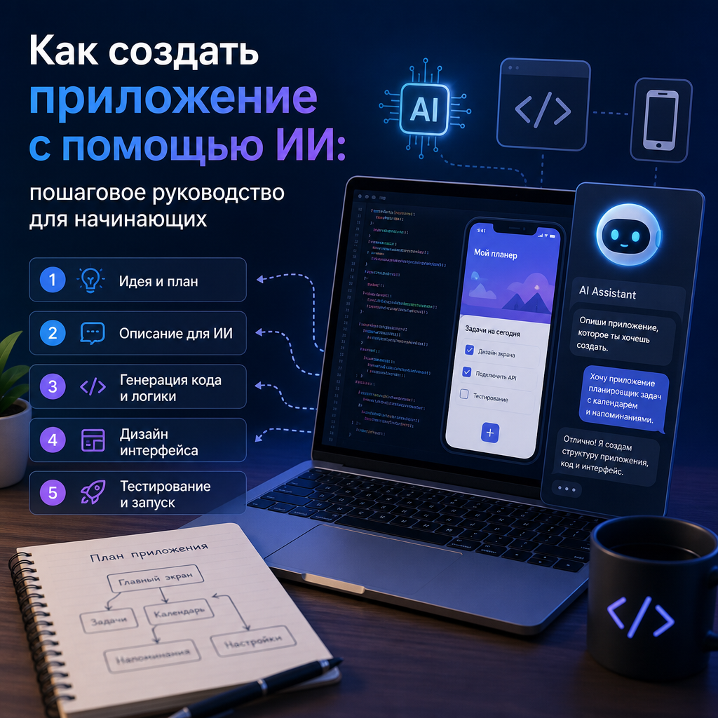 приложение с помощью ИИ illustration